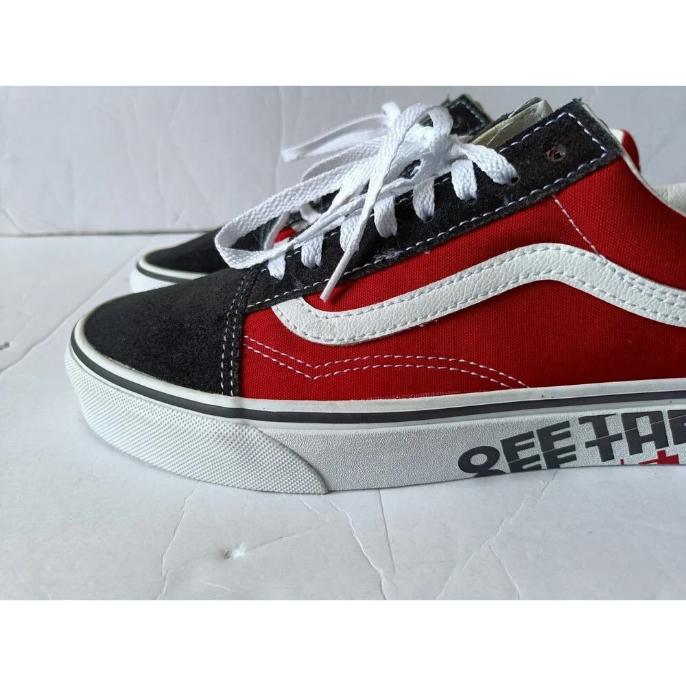 Vans Old Skool Shoes OTW Sidewall Black Red Men's Size 8 Low Top VN0A38G1VRH